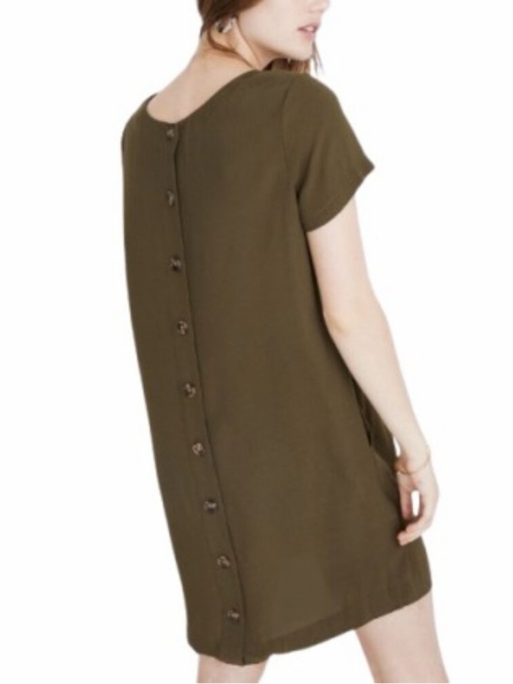Madewell Button Back Easy Mini Shift Dress - Picture 2 of 6